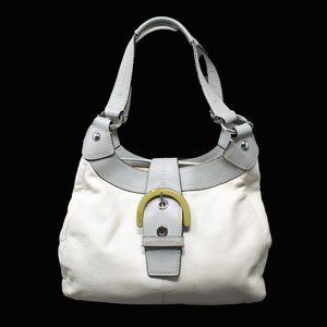 Coach Soho Lynn Leather Hobo F17219 in Cream & Grey